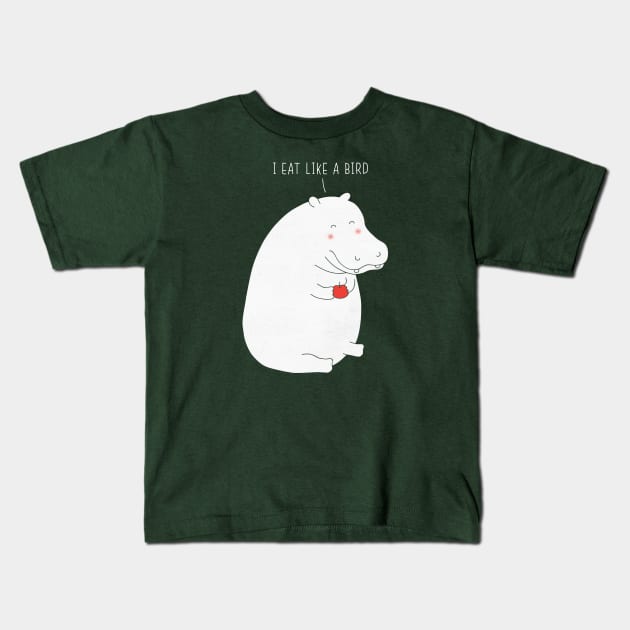 Humble hippo Kids T-Shirt by milkyprint